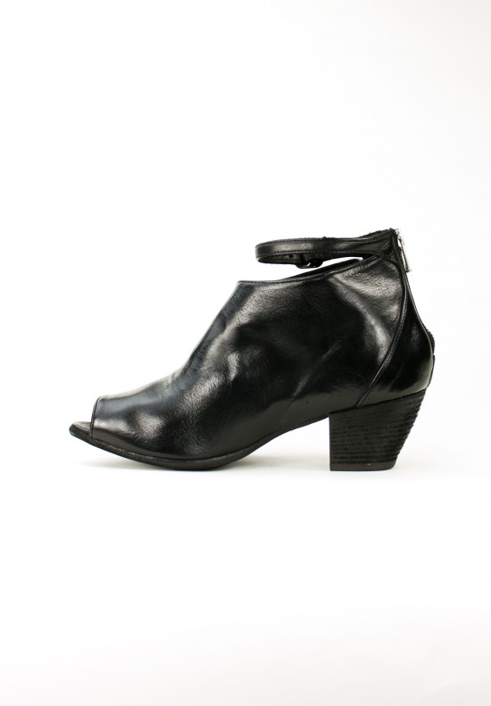 Officine Creative Open Toed Boot with Buckle at Ankle in Nero