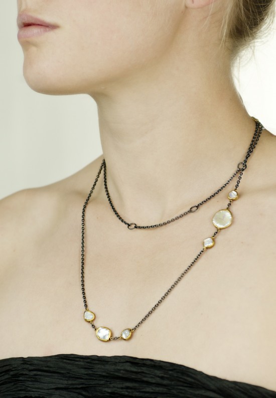 Lika Behar Keshi Pearl and 22k Gold Necklace