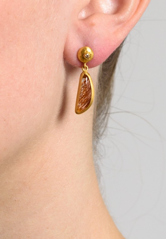 Lika Behar Diamond and Quartz Dangle Earrings	