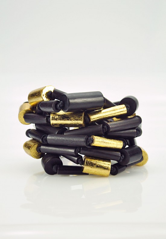 Monies Ebony & Gold Bead Bracelet