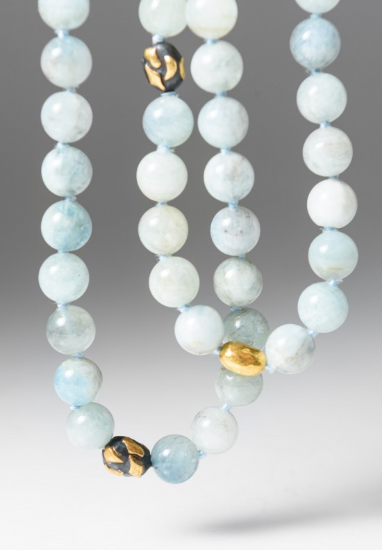 Yossi Harari Libra Aquamarine & 24K Bead Necklace	