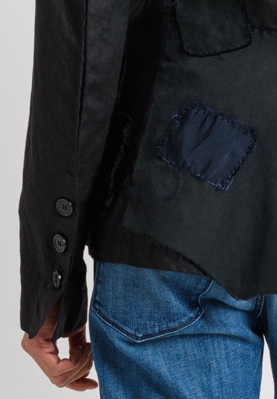 Greg Lauren Patchwork Tux Jacket in Black