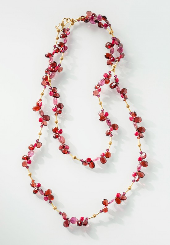 Greig Porter Tourmaline, Ruby, Garnet Single Wrap Necklace	