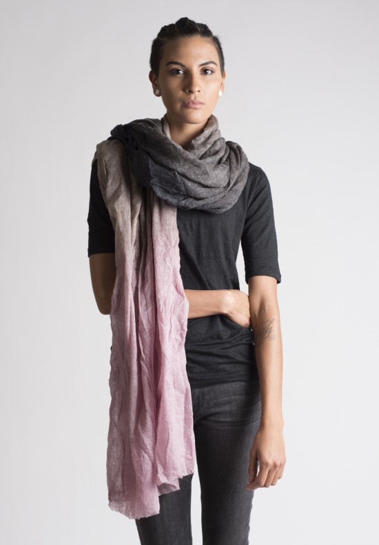  	Faliero Sarti Soffice Ombre Wool/Silk Scarf in Grey/Pink