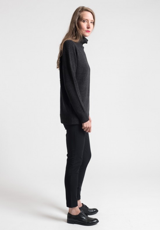 Pauw Cropped Cotton Blend Trousers in Black	