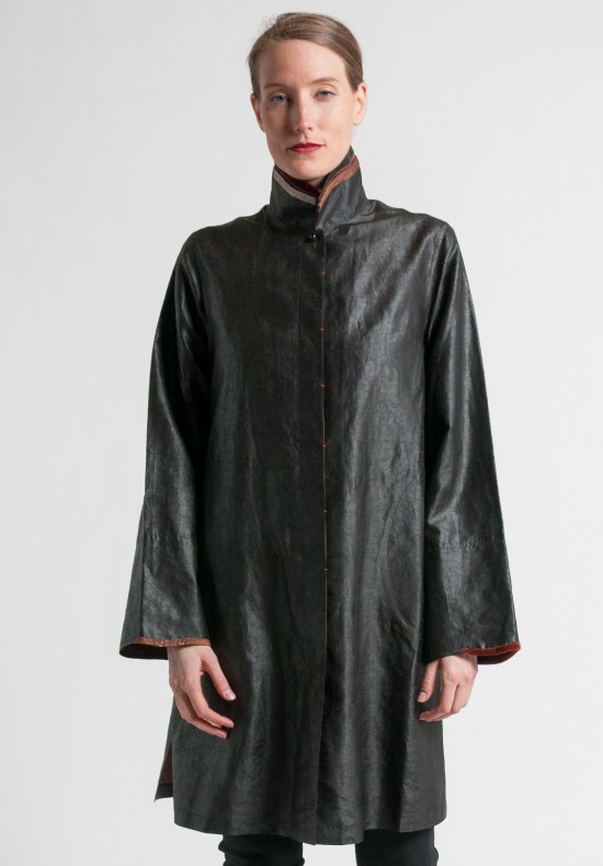 Sophie Hong Double Collar Silk Jacket in Black	