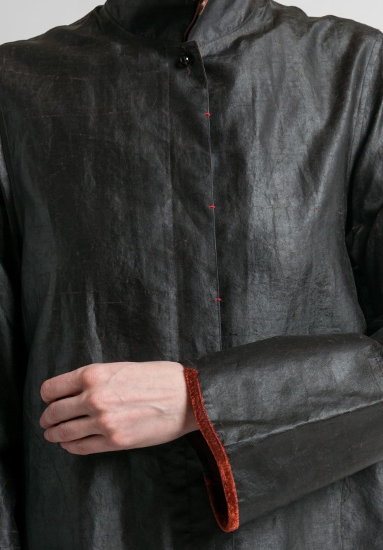 Sophie Hong Double Collar Silk Jacket in Black	
