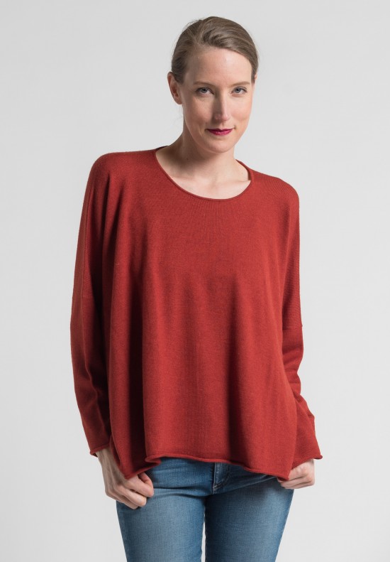 Eskandar Cashmere/Silk Mid Plus Sweater in Dark Tercot	