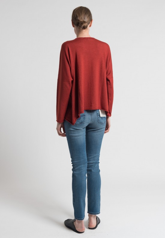Eskandar Cashmere/Silk Mid Plus Sweater in Dark Tercot	
