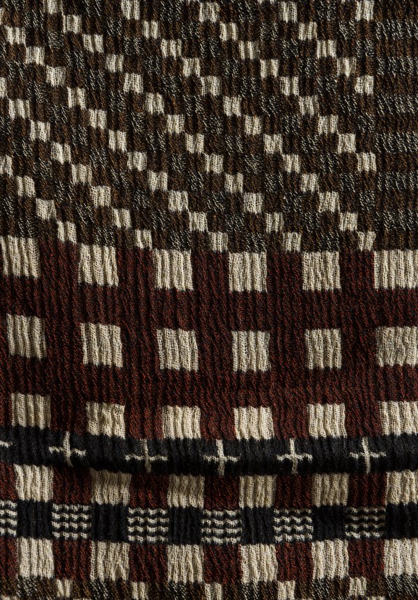 Nuno Tiled Wool Shawl in Brown Mix