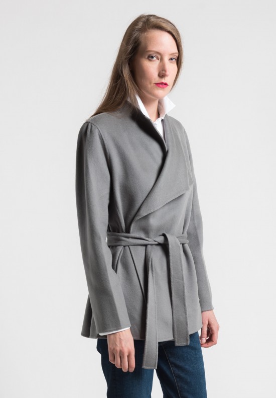 Pauw Cashmere Short Belted Jacket in Grey	