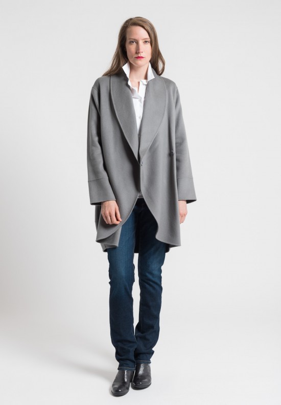 Pauw Cashmere Shawl Coat in Grey	