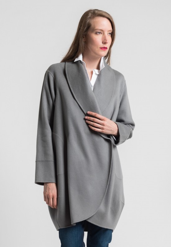 Pauw Cashmere Shawl Coat in Grey	
