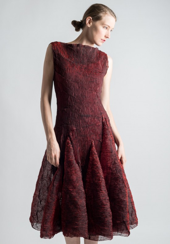 Anett R Stel Sleeveless Pleated Dress In Red Santa Fe Dry Goods