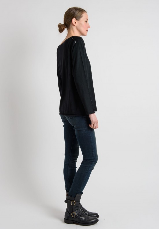 Paychi Guh Cashmere Everyday Top in Black	