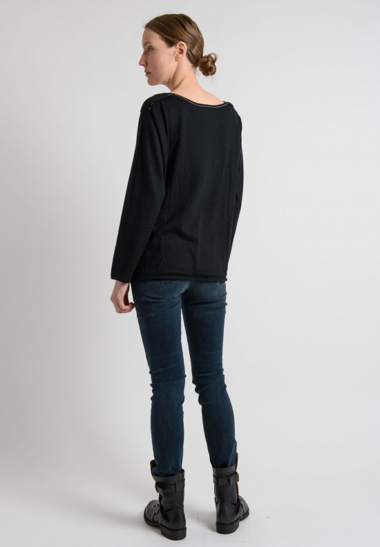 Paychi Guh Cashmere Everyday Top in Black	