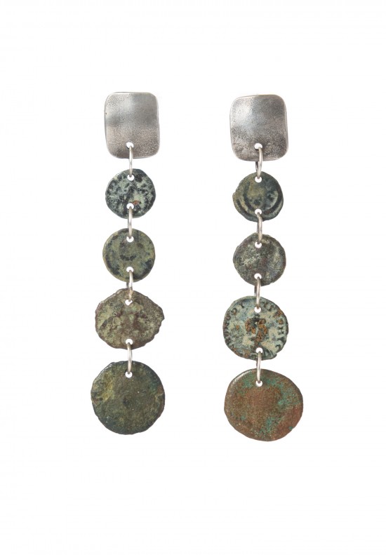 Holly Masterson Ancient Roman Coin Drop Earrings	