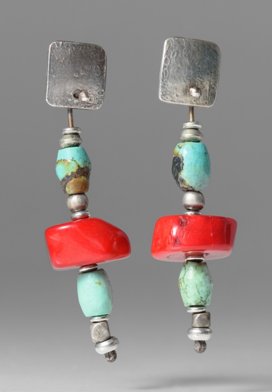 Holly Masterson Coral and Turquoise Earrings	