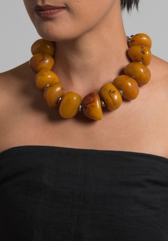Holly Masterson Large Tibetan Amber Necklace	