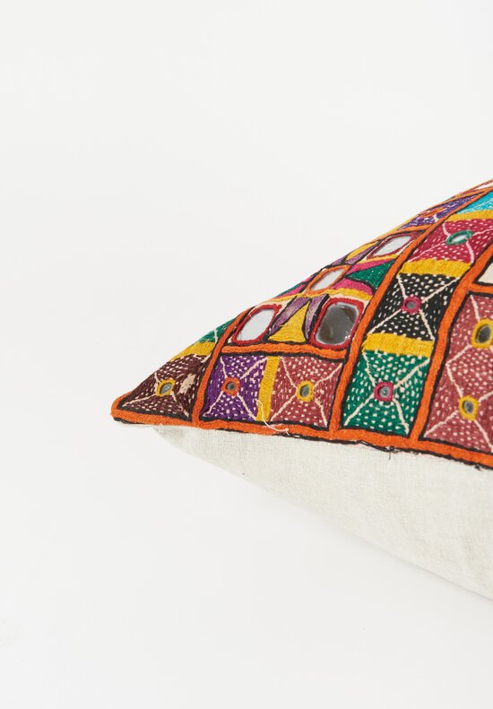Antique Reshmi Embroidered Large Lumbar Pillow	