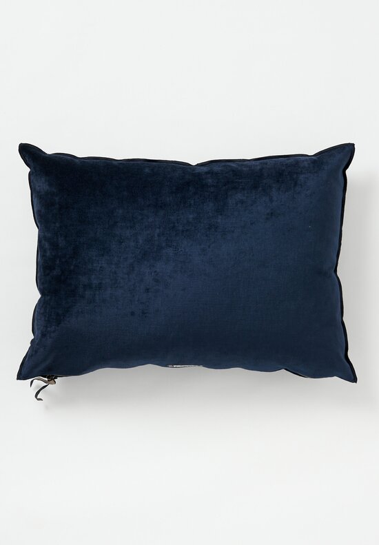 Maison de Vacances Large Royal Velvet Pillow Bleu Nuit	