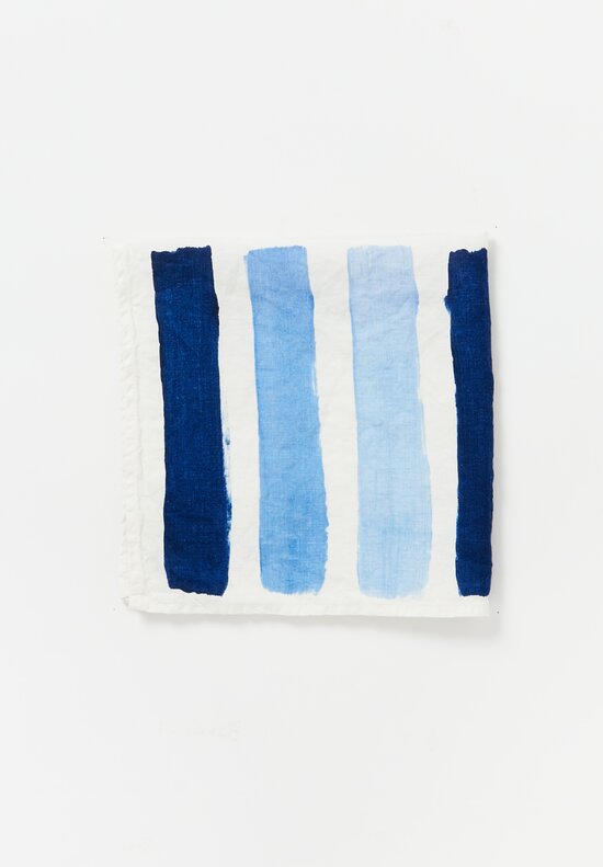 Bertozzi Handmade Linen Striped Napkin Gamma Blu	