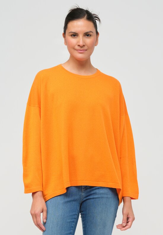 Hania New York Sasha Short Sweater in Nasturtium Orange	