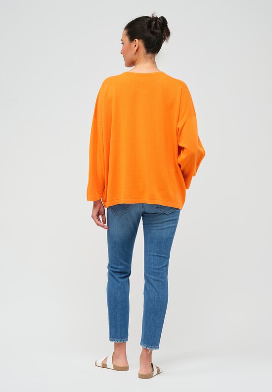 Hania New York Sasha Short Sweater in Nasturtium Orange	