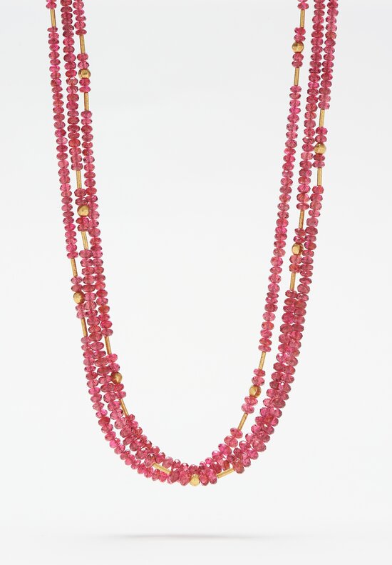 Greig Porter 18k, Ruby 3 Strand Necklace	