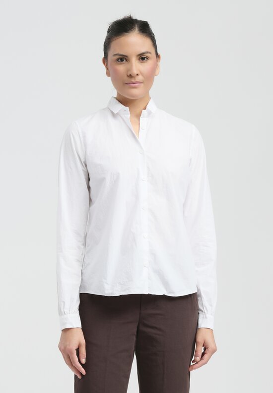 Bergfabel Washed Cotton Poplin Short Tyrol Shirt in White