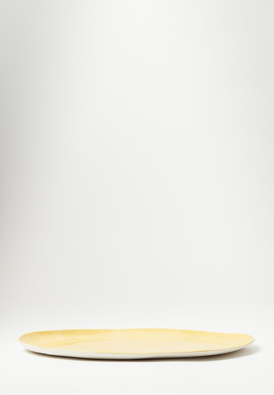 Stamperia Bertozzi Handmade Porcelain Large Oval Plate Giallo Yellow	