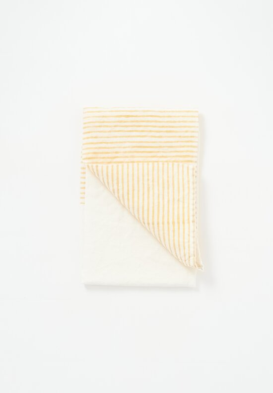 Stamperia Bertozzi Handmade Linen Kitchen Towel Rigato Senape Yellow