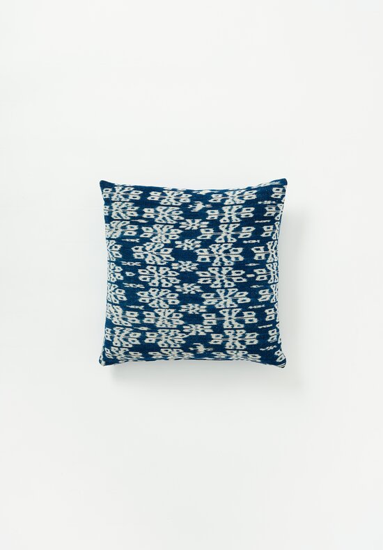 Cotton Ikat Sumba Shawl Pillow in Indigo Blue II	