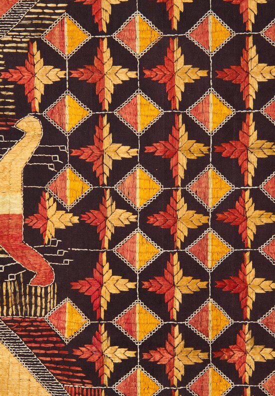 arly 20th Century Silk Embroidered Sainchi Phulkari