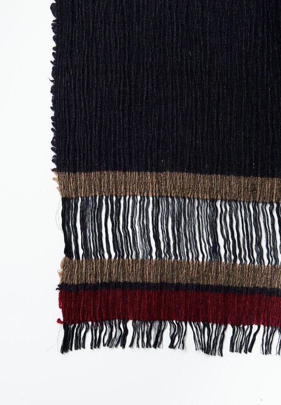 The House of Lyria Wool and Cotton Babacar Throw in Charcoal Grey, Red