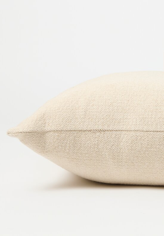 The House of Lyria Cotton & Wool Mulas Square Pillow in Cream