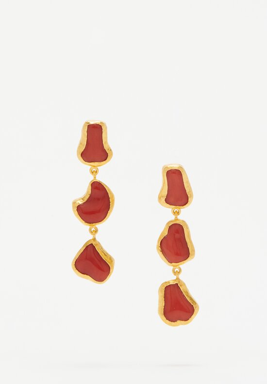 Ara Collection 24K Italian Coral Earrings