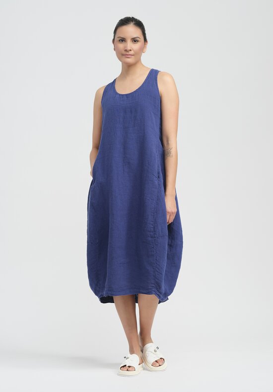 Rundholz Black Label Linen Sleeveless Float Dress in Azur Blue	