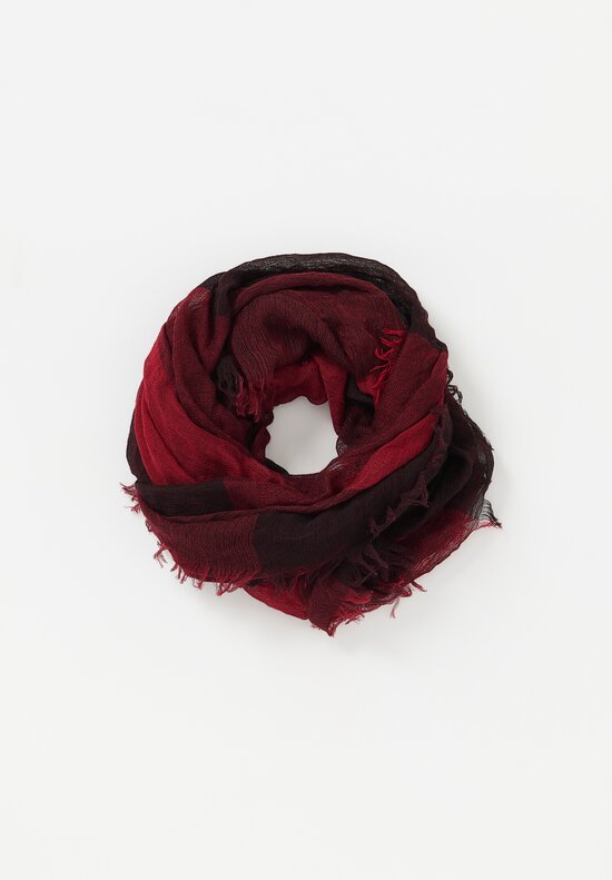 Botto Giuseppe & Figli Cashmere & Silk Overdyed Kefiah Scarf in Red 
