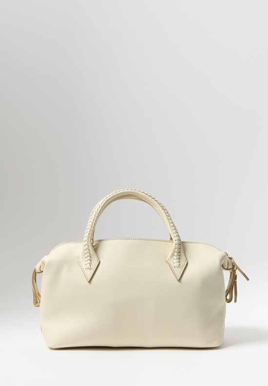 Métier Calfskin Perriand City Small Satchel in White Sand	