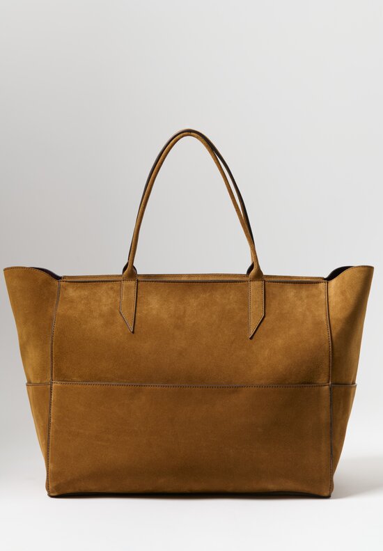 Métier Suede Incognito Large Cabas Tote in Marrakech Brown	