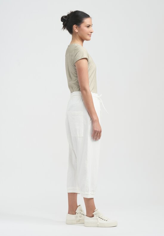 Rundholz Cotton Drop Crotch Joggers in Callas White	