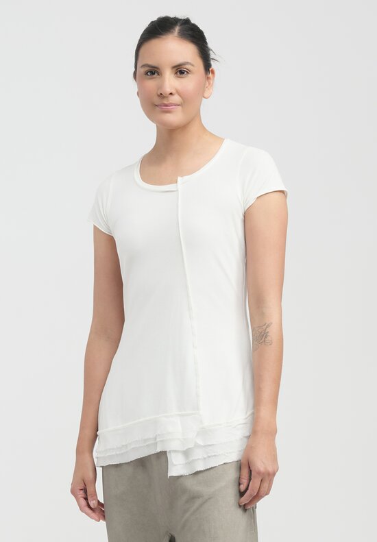 Rundholz Silk Edge Cotton T-Shirt in Callas White	