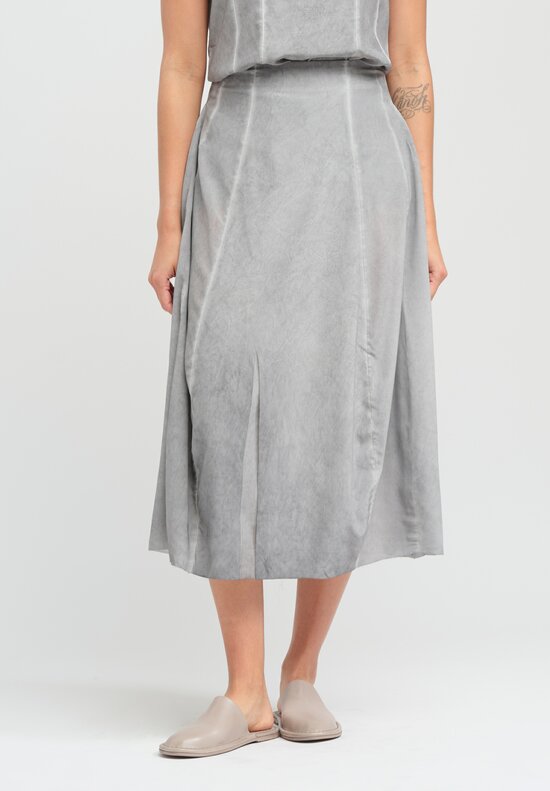 Rundholz Dip Stretch Silk Skirt in Coal Cloud Grey	