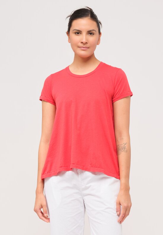 Gilda Midani Solid-Dyed Short Sleeve Monoprix Tee in Sangrenta Red	