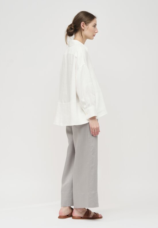 Iris Von Arnim Linen Laurentina Pants in Chrome Grey	