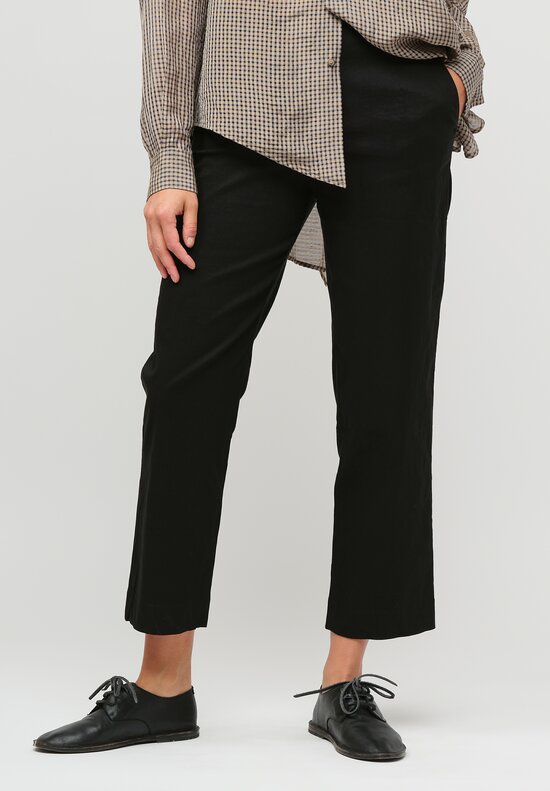 Peter O. Mahler Linen Stretch Bootcut Pants in Black
