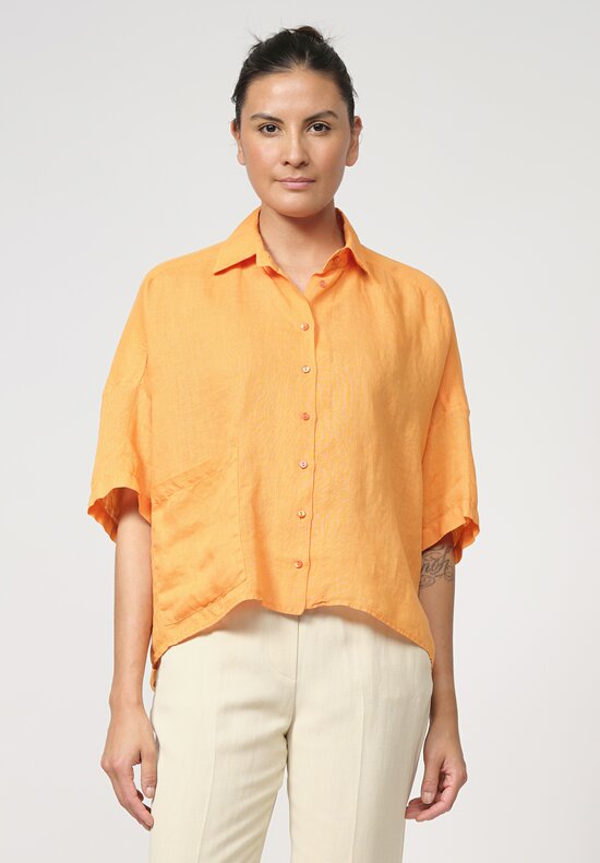 Antonelli Linen Dario Shirt in Orange