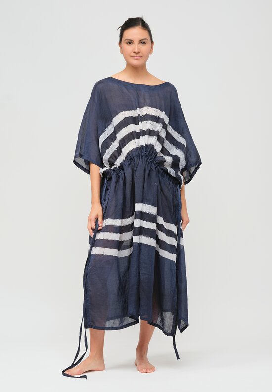 Gilda Midani Linen Pool Dress in Dress Blue & White Stripe	
