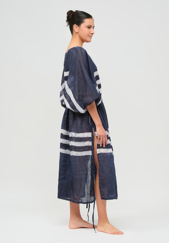Gilda Midani Linen Pool Dress in Dress Blue & White Stripe	